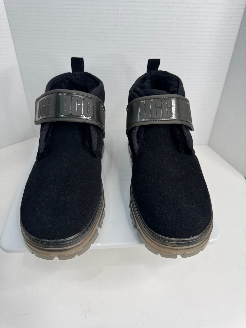 UGG NEUMAL Clear Black Suede Ankle Boots-Women's Size 9-NEW 1137030
